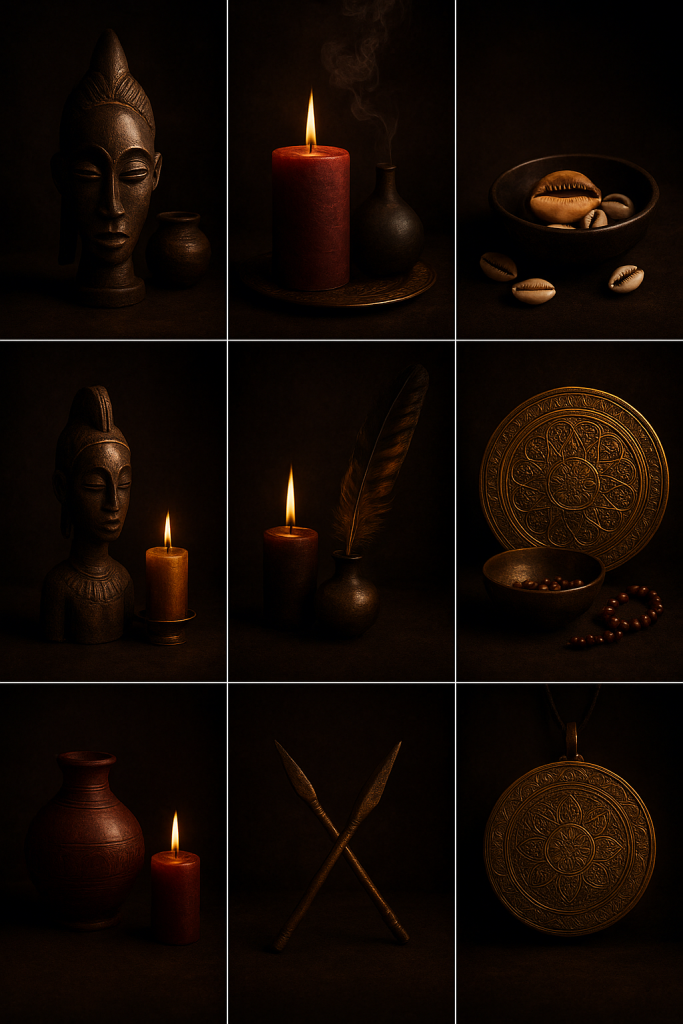 symboles spirituels africains en or